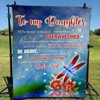 Blanket Mom To Daughter Dragonfly Whenever You Feel Overwhelmed - Thegiftio UK