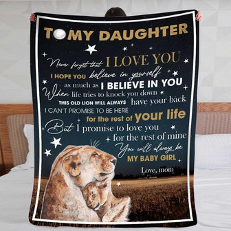 Blanket Mom To Daughter Lion Never Forget That I Love You - To My Daughter Blanket From Mom - Thegiftio UK