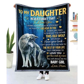 Blanket Mom To Daughter This Old Wolf Will Always Have Your Back - Thegiftio UK
