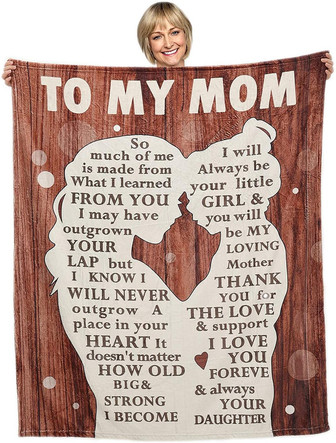 Blanket for Mom from Daughter - Gifts for Mothers Thanksgiving Christmas Day Gifts for Mom, Throw Blanket to My Mom Presents - Thegiftio UK