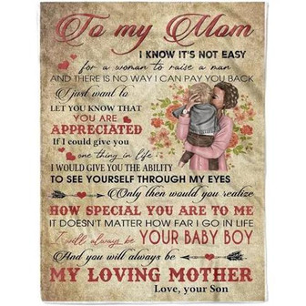 Blanket To My Mom From Son Holding My Baby Blankets Mothers Day Birthday Thanksgiving For Mom Fleece - Thegiftio UK