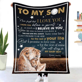 Blanket Mom To Son Lion Never Forget That I Love You - To My Son Blanket From Mom - Thegiftio UK