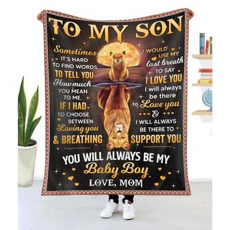 Blanket Mom To Son Sometimes It's Hard To Find Words To Tell You How Much You Mean To Me - Thegiftio UK