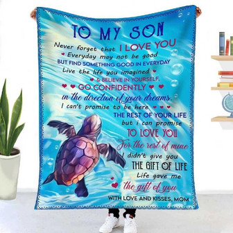 Blanket Mom To Son Turtle Never Forget That I Love You - Thegiftio UK