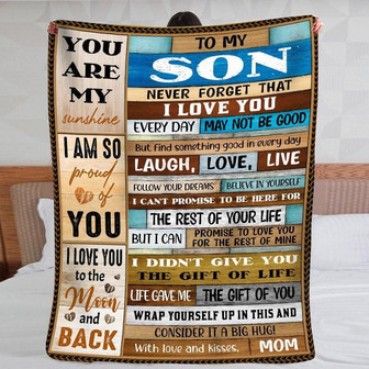 Blanket Mom To Son Wooden Never Forget That I Love You - Thegiftio UK