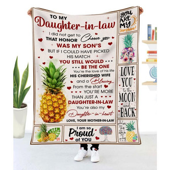 Blanket Mother-In-Law To Daughter-In-Law Pineapple I Did Not Get To Choose You - Thegiftio