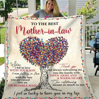 Blanket To Mother-in-law I Feel So Lucky To Have You - Mother's Day Gift idea - Thegiftio UK