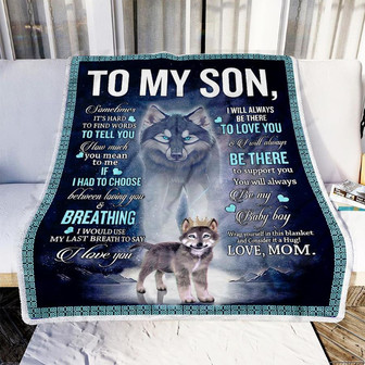Blanket - To My Son Wolf Dad Fleece Blanket | Gift for Daughter Gift For Christmas, Home Decor Bedding Couch - Thegiftio UK