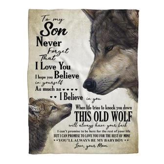Blanket - Wolf To My Son Your Mom Fleece Blanket Gift For Christmas, Home Decor Bedding Couch Sofa Soft - Thegiftio UK