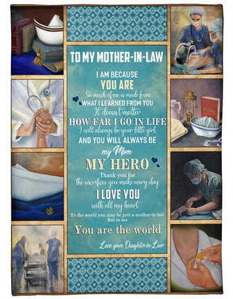 Blanket - To My Mother-In-Law From Daughter-In-Law Nurse Fleece Blanket Gift For Christmas, Home Decor - Thegiftio UK