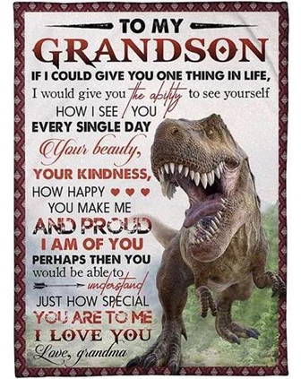 Blanket - To My Grandson I Am So Proud Of You From Grandma Blanket Gift For Christmas, Home Decor - Thegiftio UK