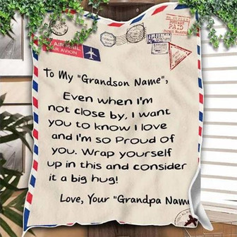 Blanket - Letter Name Grandpa To My Grandson Blanket Gift For Christmas, Home Decor Bedding Couch Sofa Soft - Thegiftio UK