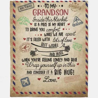 Blanket - Letter To My GrandSon, Blanket Gift For Christmas, Home Decor Bedding Couch Sofa Soft and Comfy - Thegiftio UK