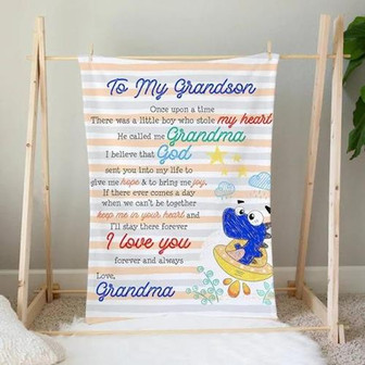 Blanket - To My Grandson Minky Blanket, Grandson Gift For Christmas, Home Decor Bedding Couch Sofa Soft - Thegiftio UK