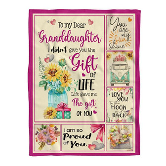 Blanket - Granddaughter Fleece Blanket To My Dear Granddaughter Gift For Christmas, Home Decor Bedding Couch - Thegiftio UK
