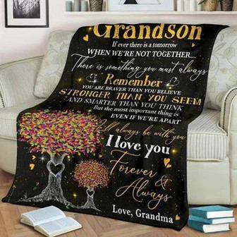 Blanket - To My Grandson Always Be With You Blanket Grandma Gift For Christmas, Home Decor Bedding Couch - Thegiftio UK