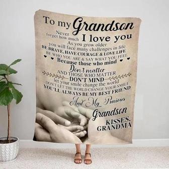 Blanket - To My Grandson You'll Always Be My Best Friend Blanket Gift For Christmas, Home Decor - Thegiftio UK