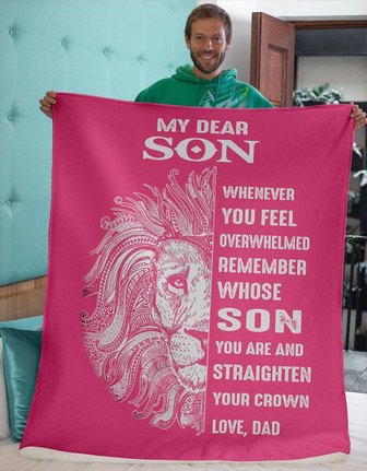 Blanket - Dad To My Dear Son Fleece Blanket Gift For Christmas, Home Decor Bedding Couch Sofa Soft and Comfy - Thegiftio UK