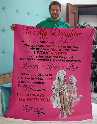Blanket - To My Daughter Laugh Love Live Fleece Blanket Gift For Christmas, Home Decor Bedding Couch - Thegiftio UK