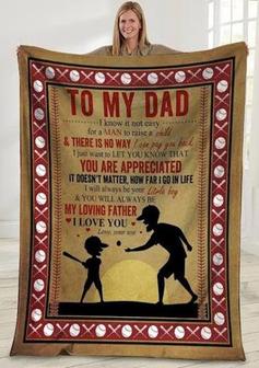 Blanket - To My Dad Blanket, Gift Ideas For Father's Day Baseball Blanket Gift For Christmas, Home Decor - Thegiftio UK