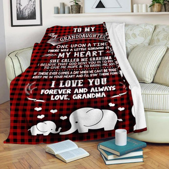 Blanket - Elephant To My Granddaughter Gift From Grandma Fleece Blanket Gift For Christmas, Home Decor - Thegiftio UK