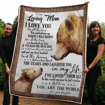 Blanket - To My Mom Bears You Are The World Gift From Daughter Fleece Blanket Gift For Christmas, Home Decor - Thegiftio
