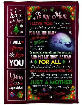 Blanket - To My Mom - Daughter Fleece Blanket Gift For Christmas, Home Decor Bedding Couch Sofa Soft - Thegiftio UK