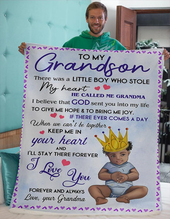 Blanket - To My Grandson Grandma Fleece Blanket Gift For Christmas, Home Decor Bedding Couch Sofa Soft - Thegiftio UK