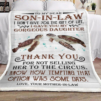 Blanket - Turtle Blankey, To My Dear Son In Law Gift For Christmas, Home Decor Bedding Couch Sofa Soft - Thegiftio UK
