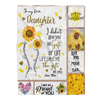Blanket - Gift For Daughter Blanket, To My Dear Daughter Sunflower 2 Gift For Christmas, Home Decor - Thegiftio UK