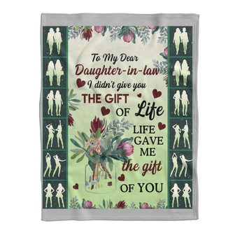 Blanket - To My Dear Daughter In Law Flower The Gift Of You Throw Blanket Gift For Christmas, Home Decor - Thegiftio UK