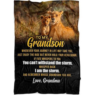 Blanket - To My Grandson Grandma Loves You Printed Blanket Gift For Christmas, Home Decor Bedding Couch - Thegiftio UK
