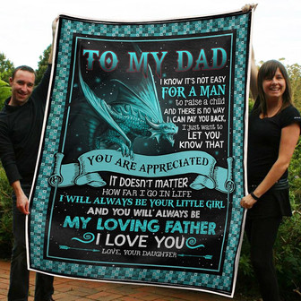 Blanket - To My Dad Dragon Apareciated Gift From Daughter Fleece Blanket Gift For Christmas, Home Decor - Thegiftio UK