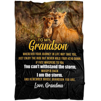 Blanket - To My Grandson - Love Grandma - Premium Gift For Christmas, Home Decor Bedding Couch Sofa Soft - Thegiftio UK