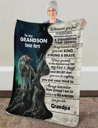 Blanket - To My Grandson Blankets, Christmas Elephant Gift For Christmas, Home Decor Bedding Couch Sofa Soft - Thegiftio UK