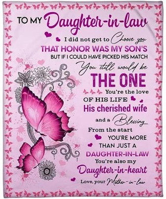 Blanket - To My Daughter In Law From Mother In Law Butterfly Throw Blanket Gift For Christmas, Home Decor - Thegiftio UK