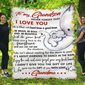 Blanket - To My Grandson Never Forget I Love You Elephant Grandma Blanket Gift For Christmas, Home Decor - Thegiftio UK