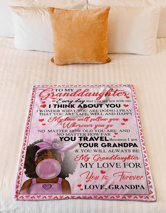 Blanket - Grandpa To My Granddaughter Fleece Blanket Gift For Christmas, Home Decor Bedding Couch Sofa Soft - Thegiftio UK