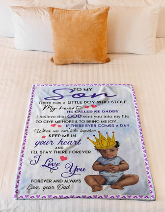 Blanket - Dad To My Son Fleece Blanket Gift For Christmas, Home Decor Bedding Couch Sofa Soft and Comfy - Thegiftio UK