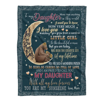 Blanket - To My Daughter I Love You To The Moon And Back Fleece Blanket Gift For Christmas, Home Decor - Thegiftio UK