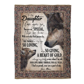 Blanket - To My Daughter Wolf You Are So Special Gift From Mom Fleece Blanket Gift For Christmas, Home Decor - Thegiftio UK