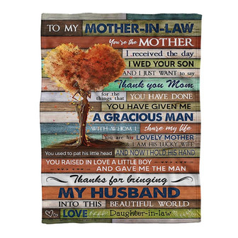 Blanket - To My Mother-In-Law From Daughter-In-Law Fleece Blanket Gift For Christmas, Home Decor - Thegiftio UK