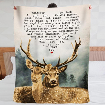 Blanket Wife To Husband Deer Whatever You Lack I Got You - Thegiftio UK