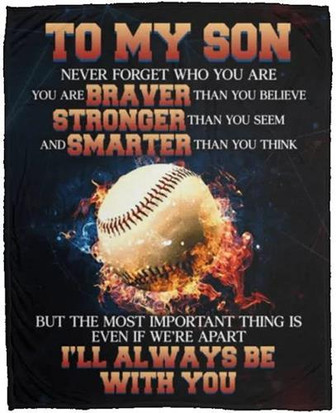 Blanket - To My Son Never Forget Who You Are Baseball Blanket Gift For Christmas, Home Decor Bedding Couch - Thegiftio UK