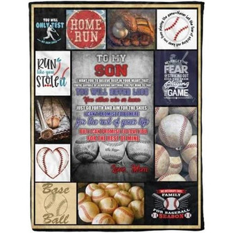 Blanket - Baseball Lover To My Son Lovely Quote Letter From Mom Throw Blanket Gift For Christmas, Home Decor - Thegiftio UK