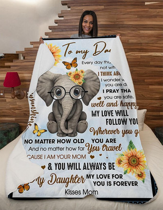 Blanket - My Love Will Follow You - Mom To My Daughter Fleece Blanket Gift For Christmas, Home Decor - Thegiftio UK