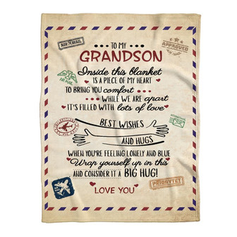 Blanket - To My Grandson For Mom Blanket, Grandson Blanket Gift For Christmas, Home Decor Bedding Couch - Thegiftio UK