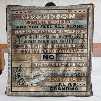 Blanket - To My Grandson Blanket Just Believe In Yourself Gift For Christmas, Home Decor Bedding Couch - Thegiftio UK