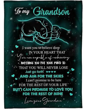 Blanket - To My Grandson I Want You To Believe Deep In Your Heart Blanket Gift For Christmas, Home Decor - Thegiftio UK