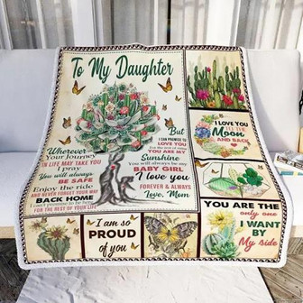 Blanket - Mom To My Daughter Succulent Plant Blanket Gift For Christmas, Home Decor Bedding Couch - Thegiftio UK